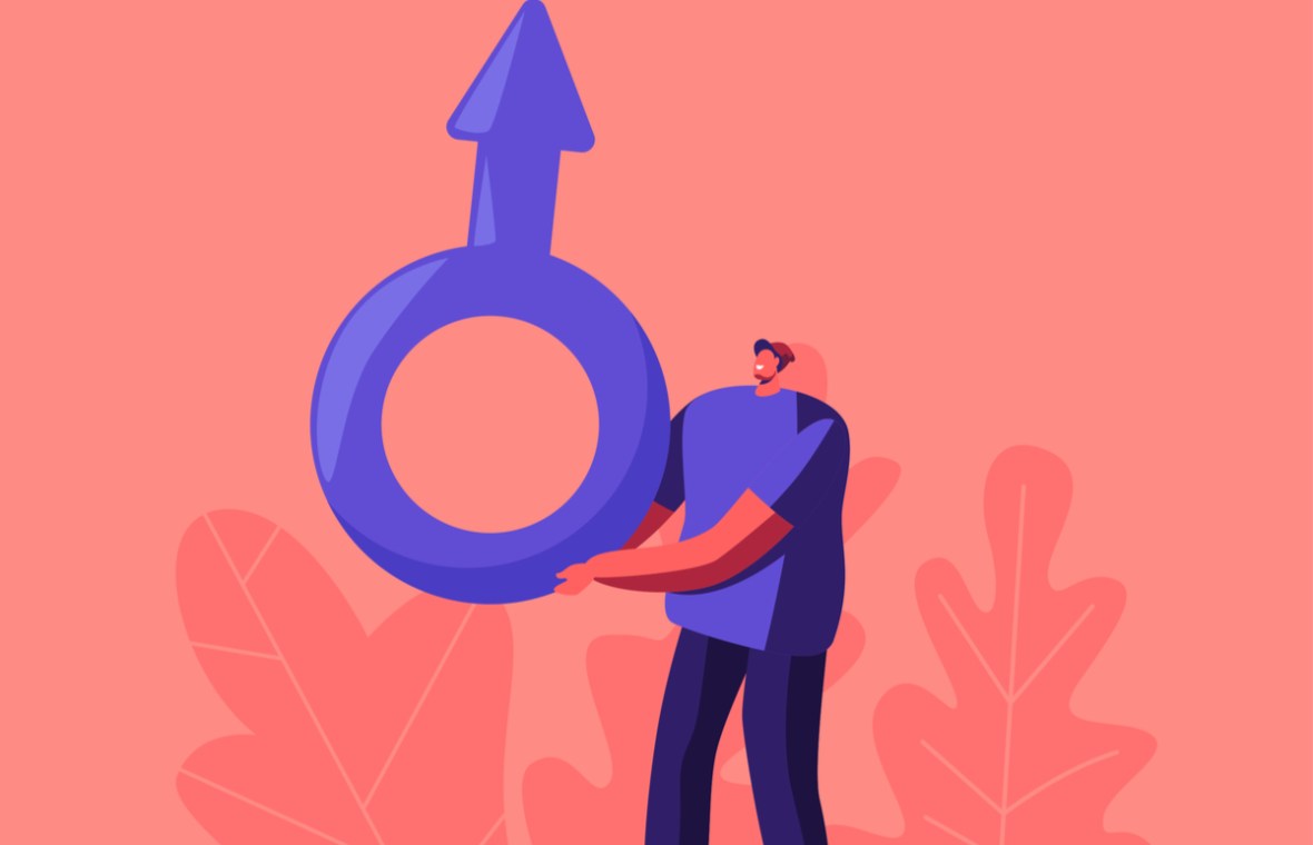 dereglari hormonale barbati cum afecteaza sexualitatea. barbat masiv care tine in mana un simbol al sexului masculin