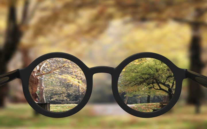 astigmatism cauze si tratament. imagine neclara cu o padure care devine clara prin lentilele ochelarilor