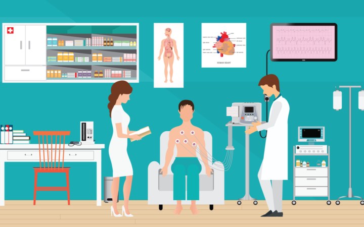 analize medicale obligatorii dupa 40 de ani. barbat la cardiologie face ekg