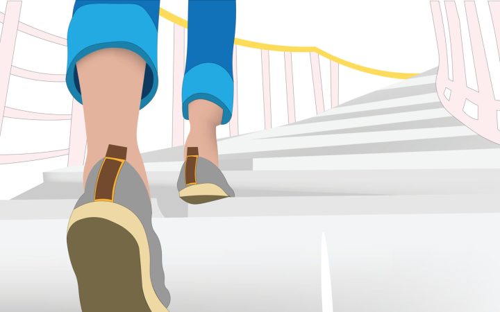 Dacă nu ai chef să mergi la sală pentru aerobic și scările sunt o soluție. Poti fi cele de la bloc sau dintr-un parc. Foto: Shutterstock
