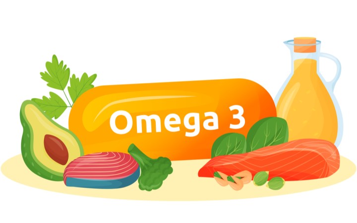 omega 3 beneficii doze recomandate si posibile contraindicatii. peste, ulei, avocado, nuci si o capsula mare cu omega 3