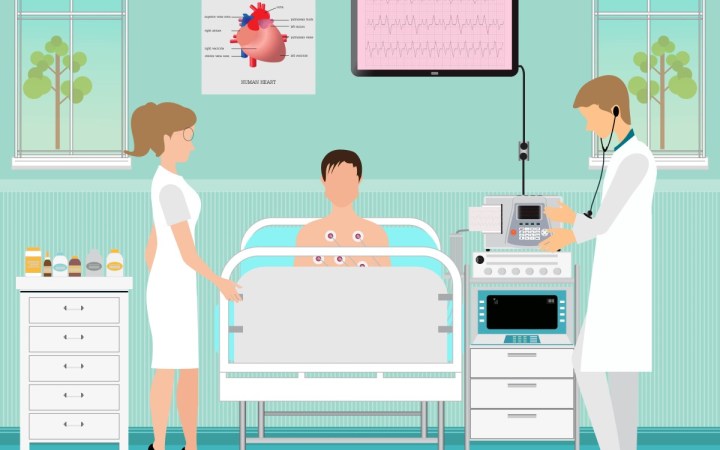 ekg cand este necesar si ce inseamna un rezultat anormal. barbat la medic cu electrozi pe piept, in timpul unui ekg