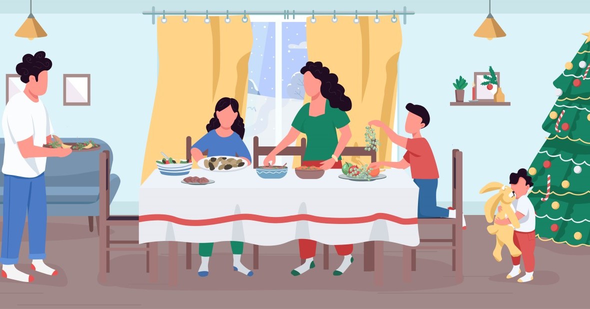 aperitive de craciun si revelion care nu pica greu usor de facut. familie la masa de Craciun
