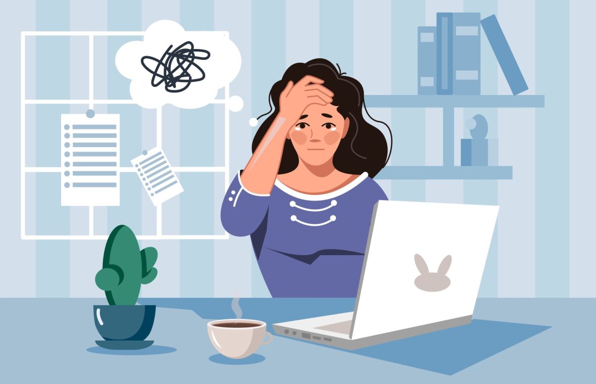 femeie epuizată de anxietate și nevoia de control