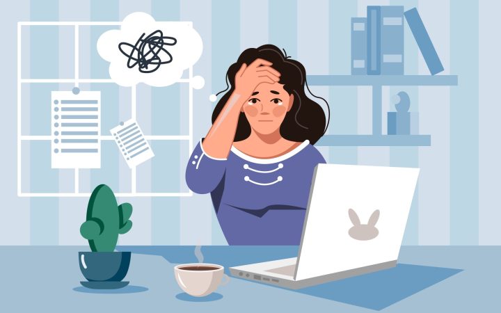femeie epuizată de anxietate și nevoia de control