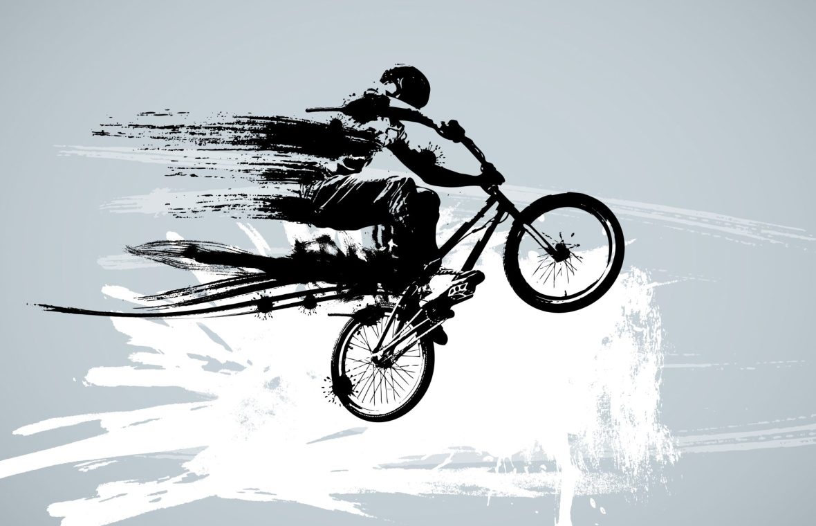 Biciclist exemplificând nevoia de senzații tari