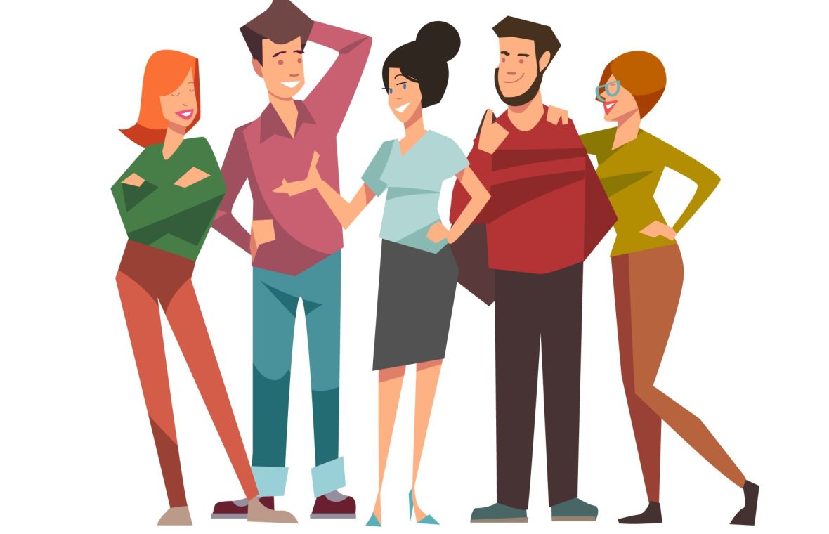 grup de extroverți socializând