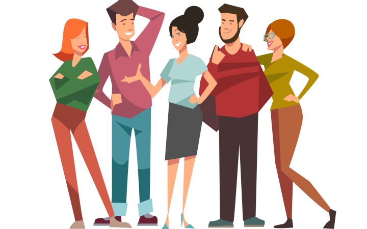 grup de extroverți socializând