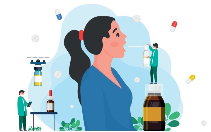 durere in gat cele mai eficiente metode de tratament recomandate de medici. medic aplica tratament tip spray unei paciente pentru durere in gat