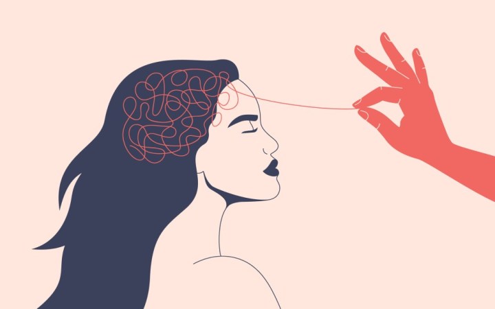 mindfulness in anxietate. femeie care mediteaza si isi descalceste gandurile