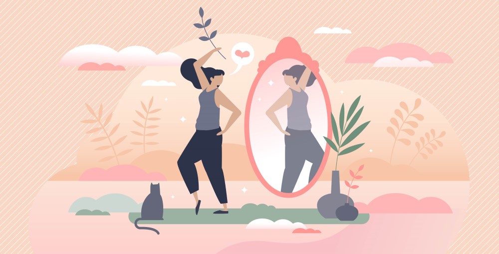 ectomorf mezomorf endomorf particularitati dieta antrenament. femeie multumita de imaginea din oglinda
