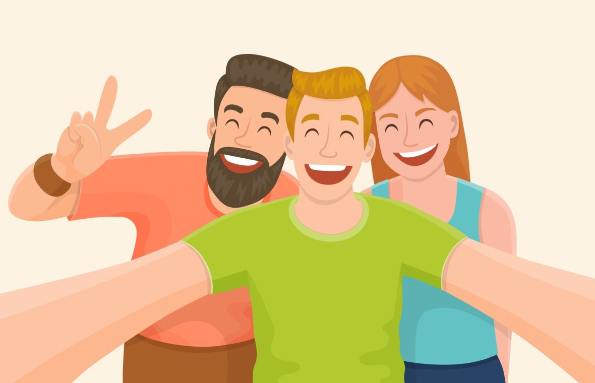 prieteni care fac selfie. Prieteniile sunt benefice pentru sănătatea emoțională