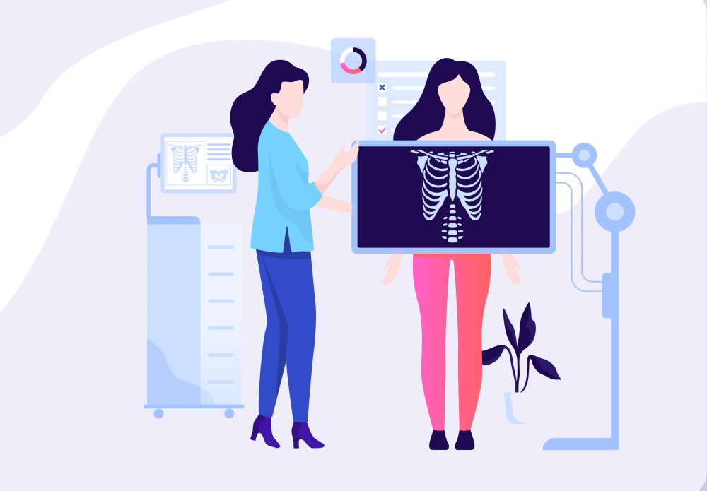 radiatii ionizante radiografie ct petct femeie la radiografie
