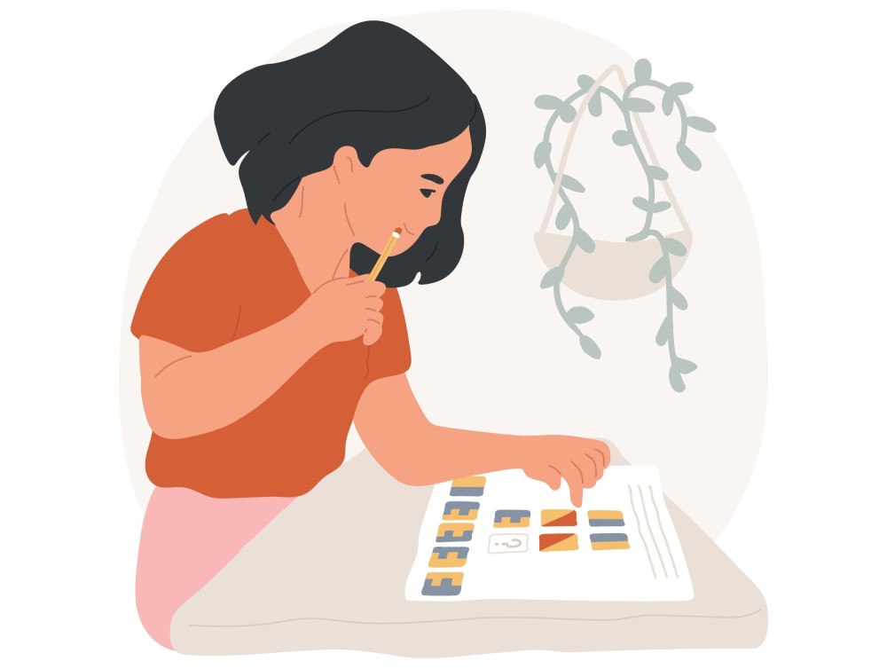 teste demență. femeie care face test cognitiv