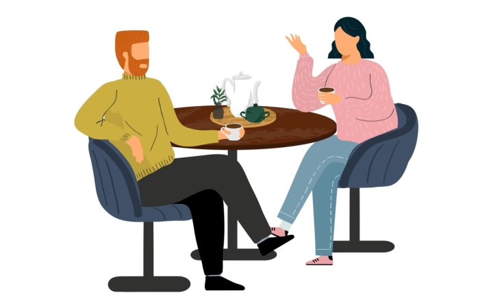 nemultumiri in cuplu cum le comunicam asertiv. Cuplu care discuta despre probleme la cafea