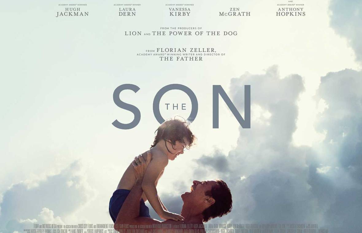 filmul „The Son“/„Fiul“. afiș cu Hugh Jackman și Zen McGrath