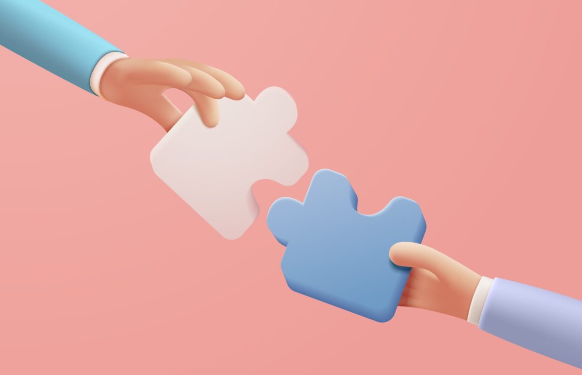 cooperarea - piese de puzzle reprezentând rolul cooperării