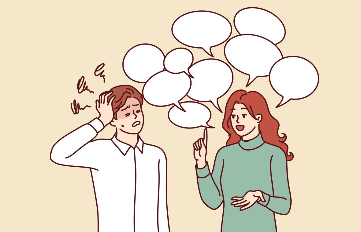 Persoană care are ADHD și vorbește mult fără a asculta