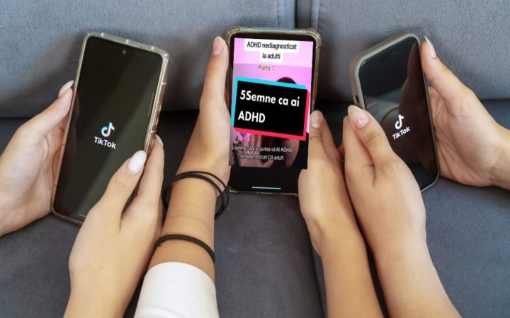fete care se uită pe tiktok la videoclipuri despre adhd